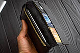 Вертикальне чоловіче портмоне з натуральної шкіри гаманець з відділами для карт FORTSMITH лонг чорне, фото 4