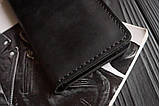 Вертикальне чоловіче портмоне з натуральної шкіри гаманець з відділами для карт FORTSMITH лонг чорне, фото 6