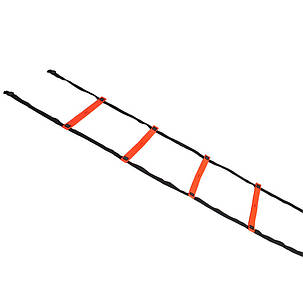 Координационная лестница SELECT Agillity ladder - indoor (216), оранж/черн (14 ступеней, 6 м), фото 2