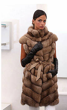 Жилет із соболю Тортор, діагональна розкладка хутра