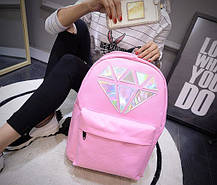 Шкільний рюкзак із голографічним кристалом, фото 4