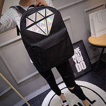 Шкільний рюкзак із голографічним кристалом, фото 2