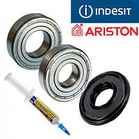 Комплект підшипників та сальник (6203+6204+25*47*10/12) для пральної машини Indesit/Ariston + мастило