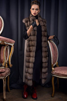 Жилет із соболю баргузин із кашеміром по спинці