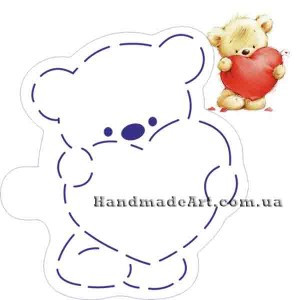 Трафарет із вирубкою Ведмедик із серцем 2 М191, фото 1
