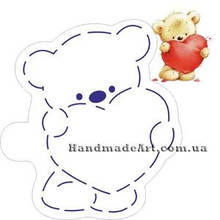Трафарет із вирубкою Ведмедик із серцем 2 М191