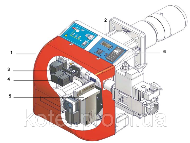 Конструкция газовой модуляционной горелки Unigas NG 280 MD EA