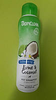 Шампунь для контролю линьки собак і кішок TropiClean Lime-Coconut Лайм і Кокос 355 мл