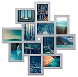 Незвичайний фото колаж із дерева на 12 фото "Зиґзаґ" 10х15 см, 65х65 см , фото 2