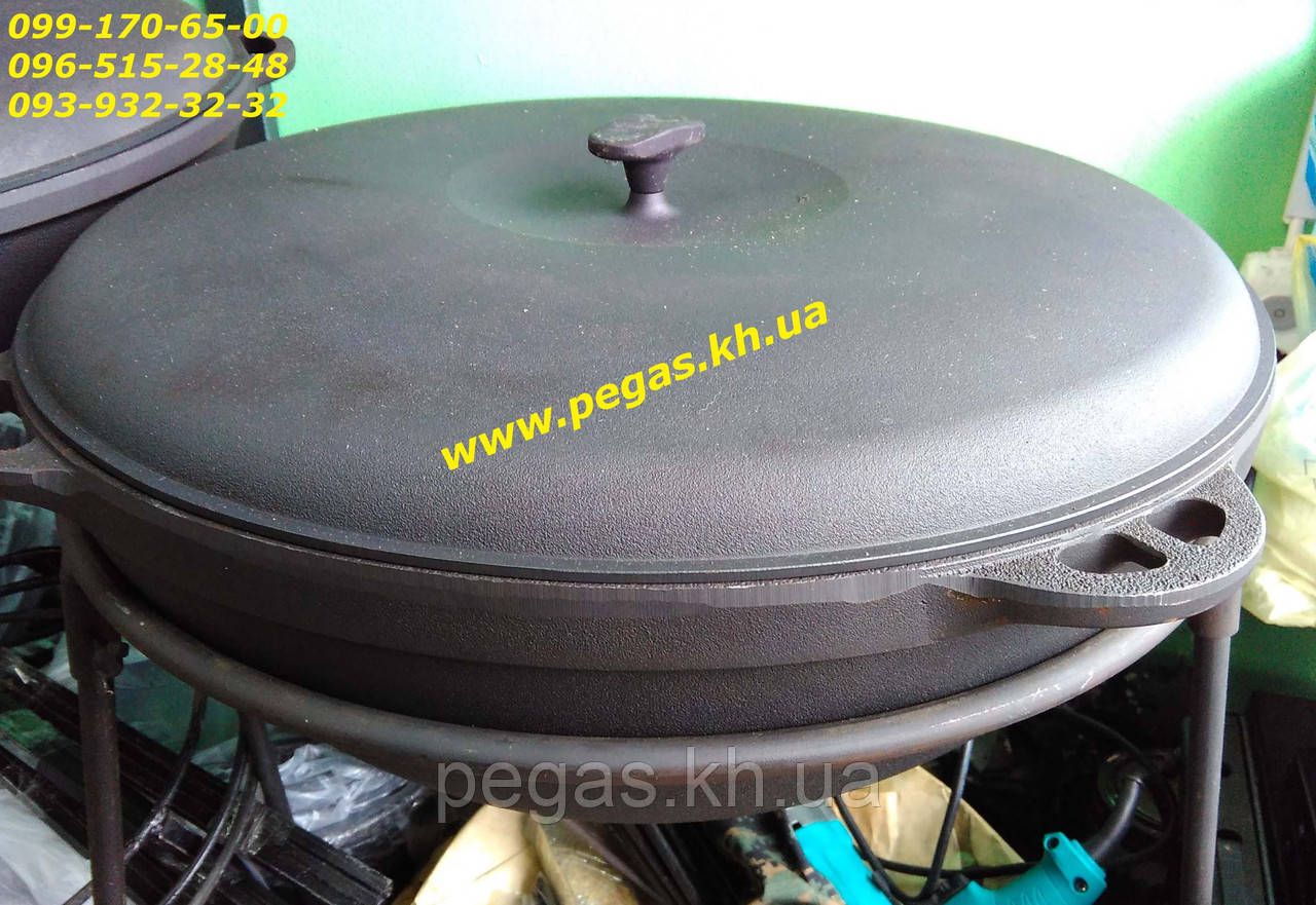 Казан чавунний азійський на 30 літрів із чавунною кришкою, фото 1