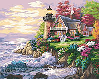 Картина по номерам Menglei Маленький маяк у дома MG115 40 х 50 см 950 море