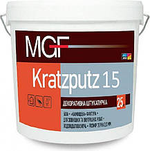 Штукатурка акрилова декоративна MGF Kratzputz 15 (баранчик 1,5 мм) 25 кг