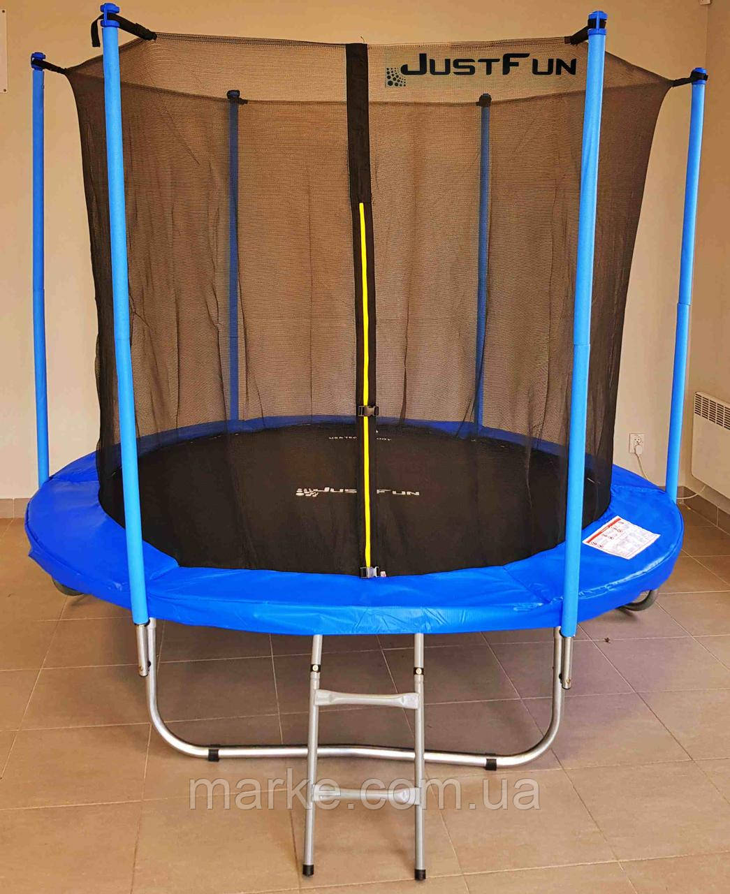 Батут JUST FUN діаметром 244см (8ft) спортивний для дітей з внутрішньої сіткою і сходами