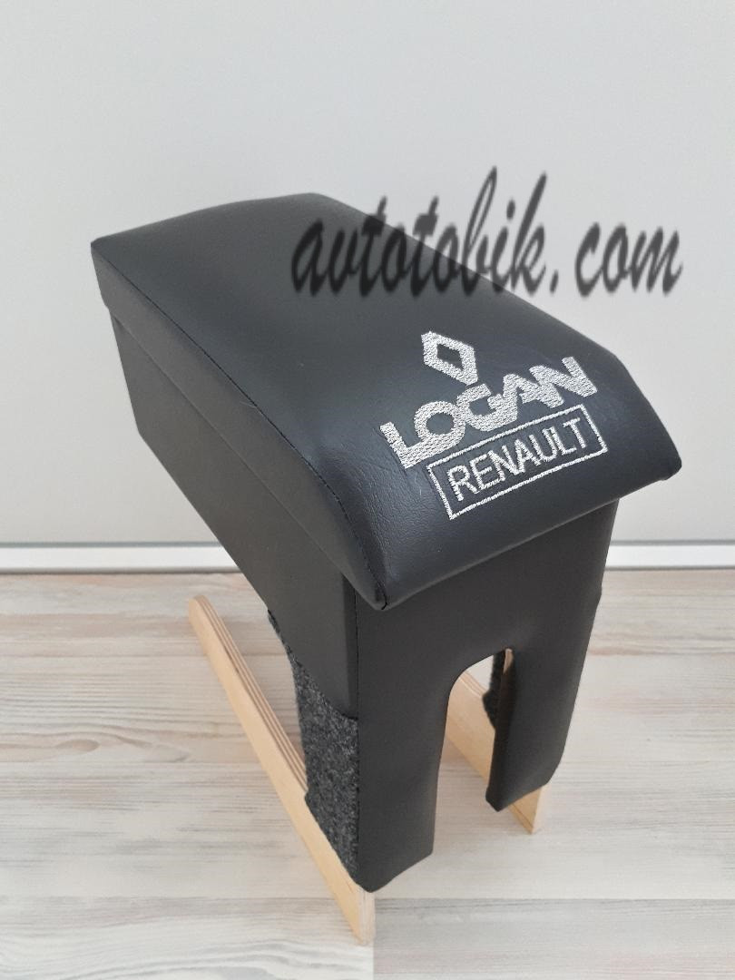 Підлокітник Renault Logan Maxi чорний з вишивкою, фото 1