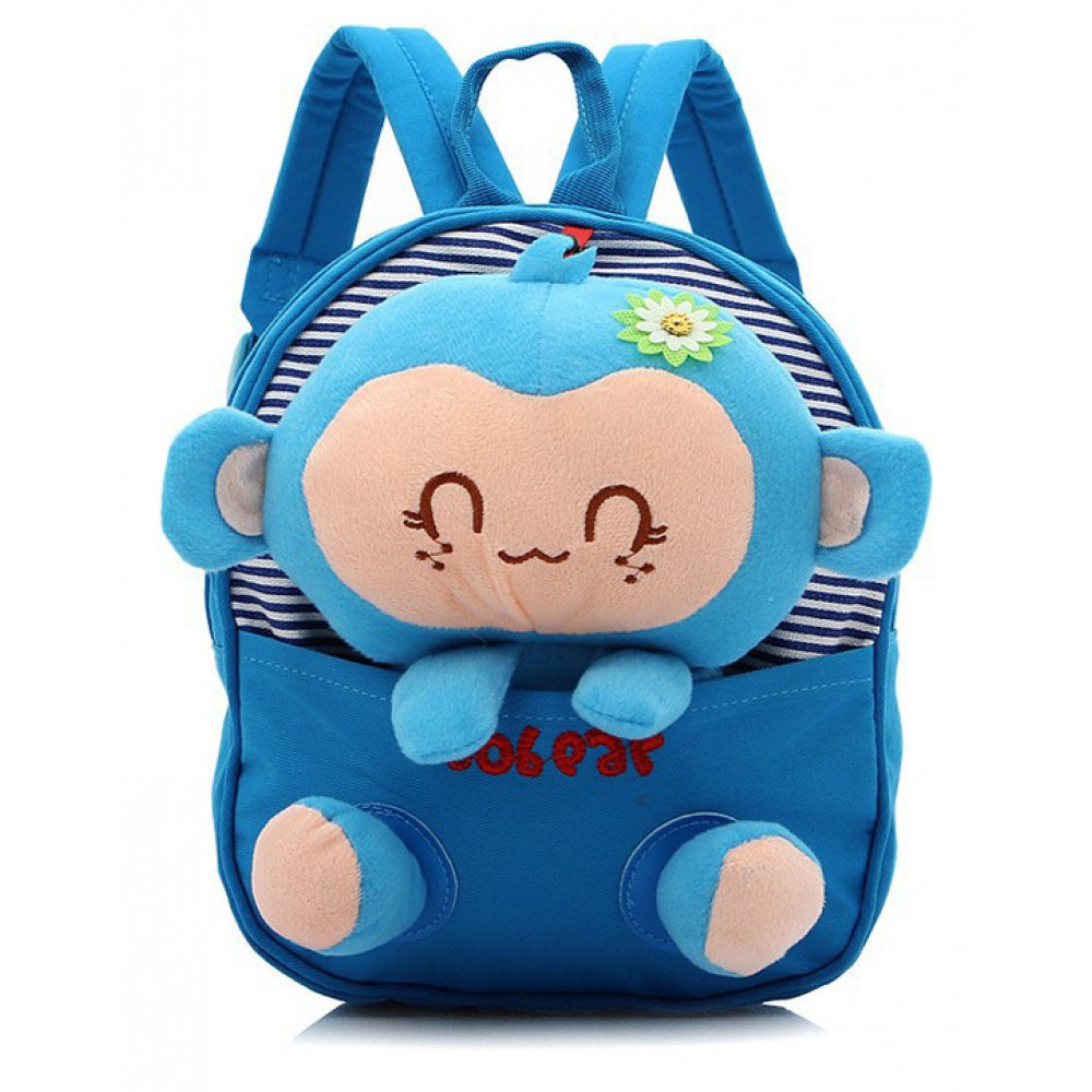 Рюкзак-іграшка дитячий Мавпочка в садок (блакитний)