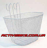 Кошик для дитячого велосипеда металевий, білий.