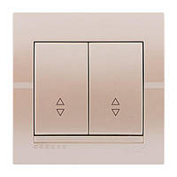 Вимикач прохідний подвійний LEZARD DERIY перлинно-білий, 702-3030-106