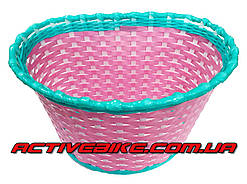 Кошик для дитячого велосипеда плетений, рожевий.