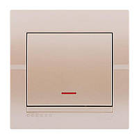 Вимикач з підсвіткою LEZARD DERIY перлинно-білий, 702-3030-111