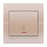 Вимикач прохідний із підсвіткою LEZARD DERIY перлинно-білий, 702-3030-114