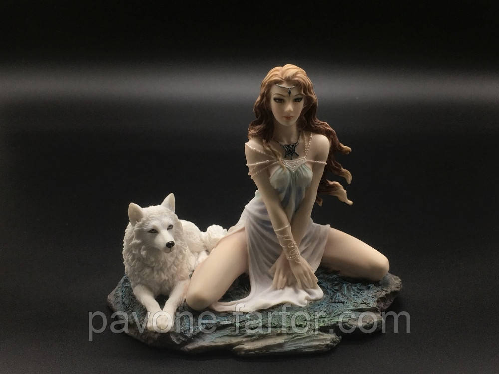 Колекційна статуетка Veronese Дівчина з вовком WU76808AA