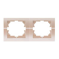 Рамка 2 горизонтальна LEZARD DERIY перлово-білий, 702-3000-147