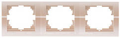 Рамка 3 горизонтальна LEZARD DERIY перлово-білий, 702-3000-148