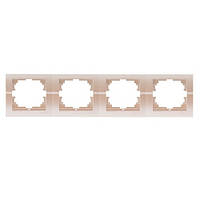 Рамка 4 горизонтальна LEZARD DERIY перлово-білий, 702-3000-149