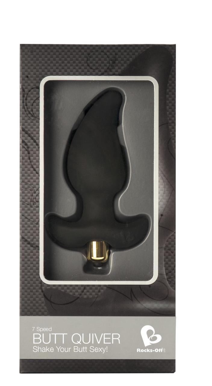 Анальний вібростимулятор Rocks Off Butt Quiver Black, стимуляція простати, макс. діаметр 4,3 см, фото 1