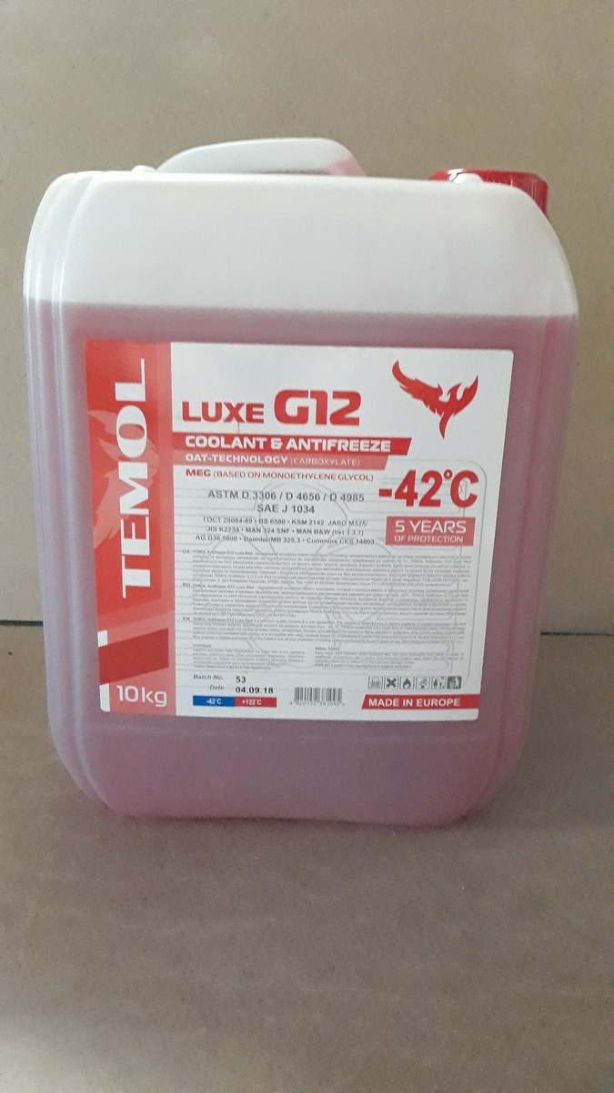 Антифриз Червоний Temol Luxe G12 10 кг
