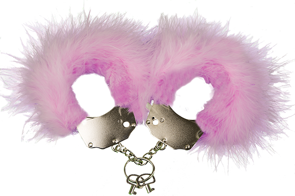Наручники металеві з рожевою обробкою Adrien Lastic Handcuffs Pink