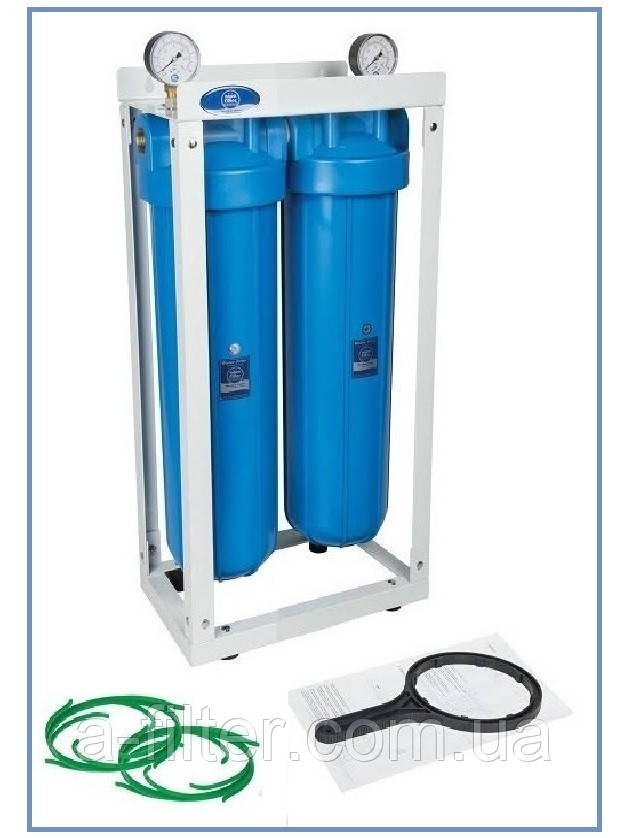 Подвійна система корпусів типу Big Blue 20" на металевій монтажній рамці. , фото 1