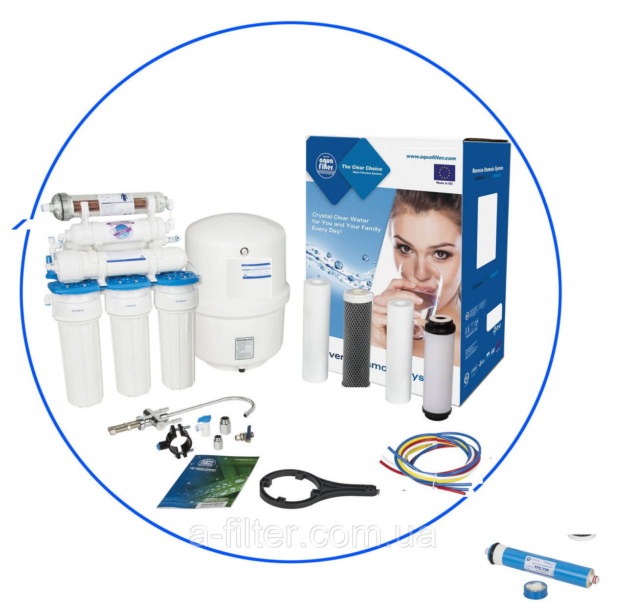 RO7-75G Семиступінчаста система зворотного осмосу Aquafilter, фото 1