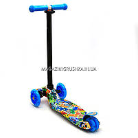 Триколісний самокат Scooter з світяться колеса для дітей і підлітків весна-літо 779-1322, фото 4
