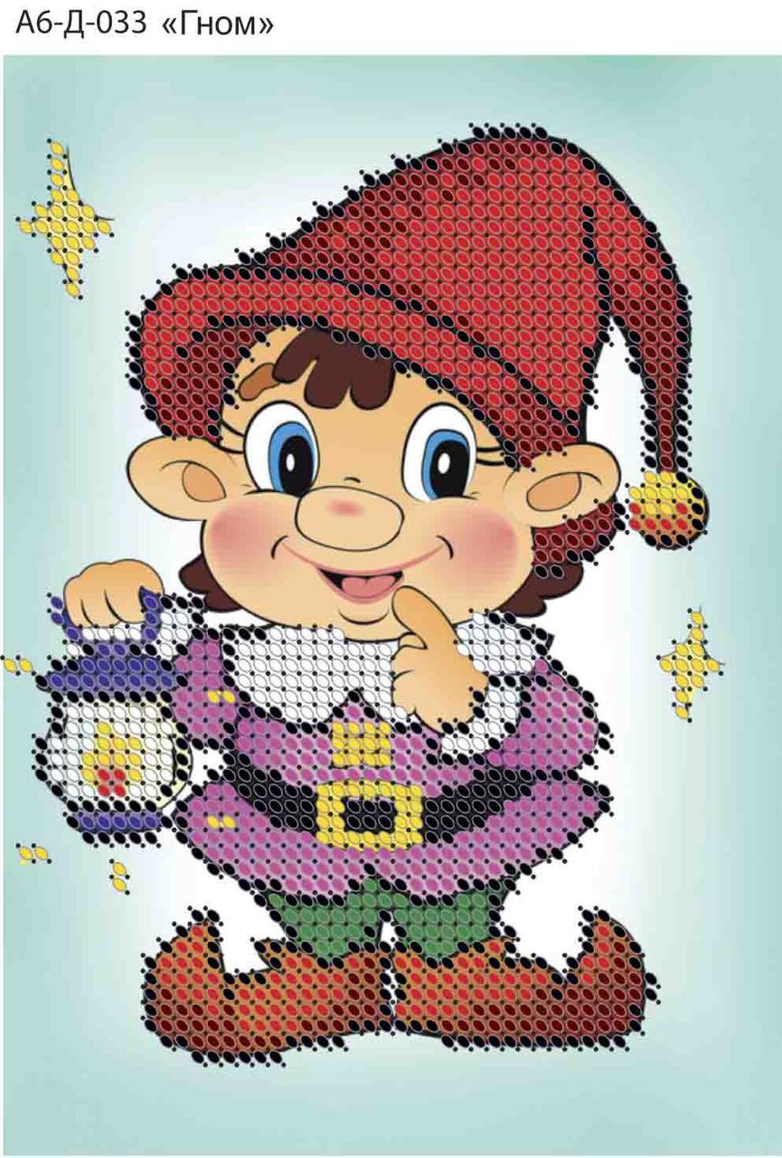 Схема для вишивання бісером на габардині Гном  А6-Д-033