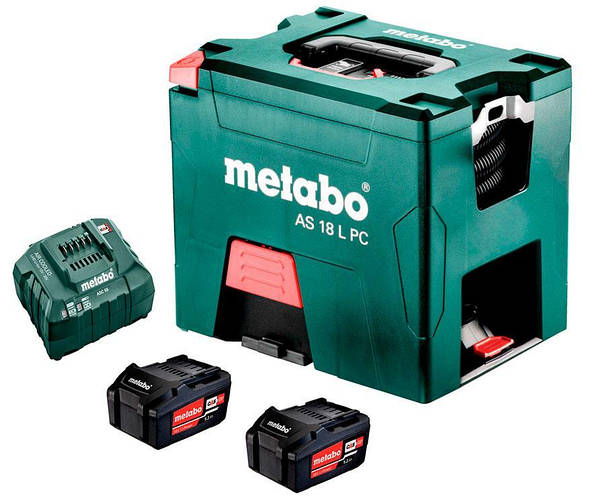 Купить Аккумуляторный пылесос Metabo AS 18 L PC + 2 акб 18 V 5.2 Ah + з ...