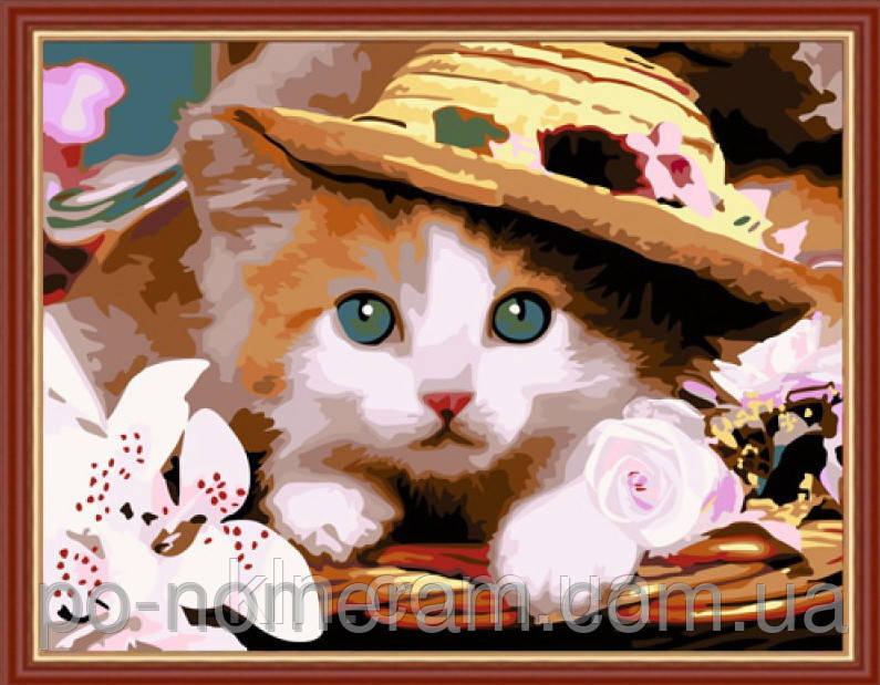 Картина за номерами Menglei Кошеня в капелюсі MG177 40 х 50 см, фото 1