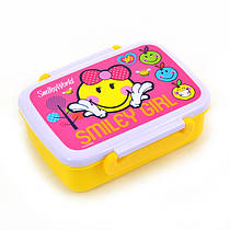 Ланч-бокс для їжі Yes Smiley World (pink) 420 мл з роздільником 706201