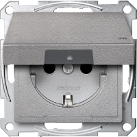 Розетка SCHUKO ІР 44 з кришкою алюміній Shneider Merten (MTN2314-0460)