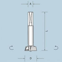 Чашкове свердло D15 L70 S10x40 RH (праве) 04301507021