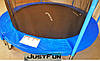 Батут Just Fun 244 см з внутрішньої сіткою і сходами (Синій), фото 6