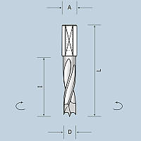 Сверло глухое D4 l43 L70 S10x20 LH (левое) 02104007022