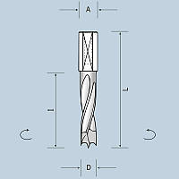 Свердло глухе D4 l43 L70 S10x20 LH (ліве) 02104007022