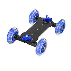Візок для стабілізації при відеозйомці Alitek Dolly Kit (wheels clear-blue)