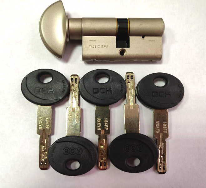 Циліндр AGB Scudo DCK 60x30 90 мм ключ/тумблер матовий хром