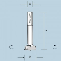 Чашкове свердло D35 L70 S10x40 LH (ліве) 04303507022