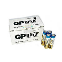 Батарейки алкалайн GP Power Ultra AAА мизинчиковые, R 03, упаковка 40 шт