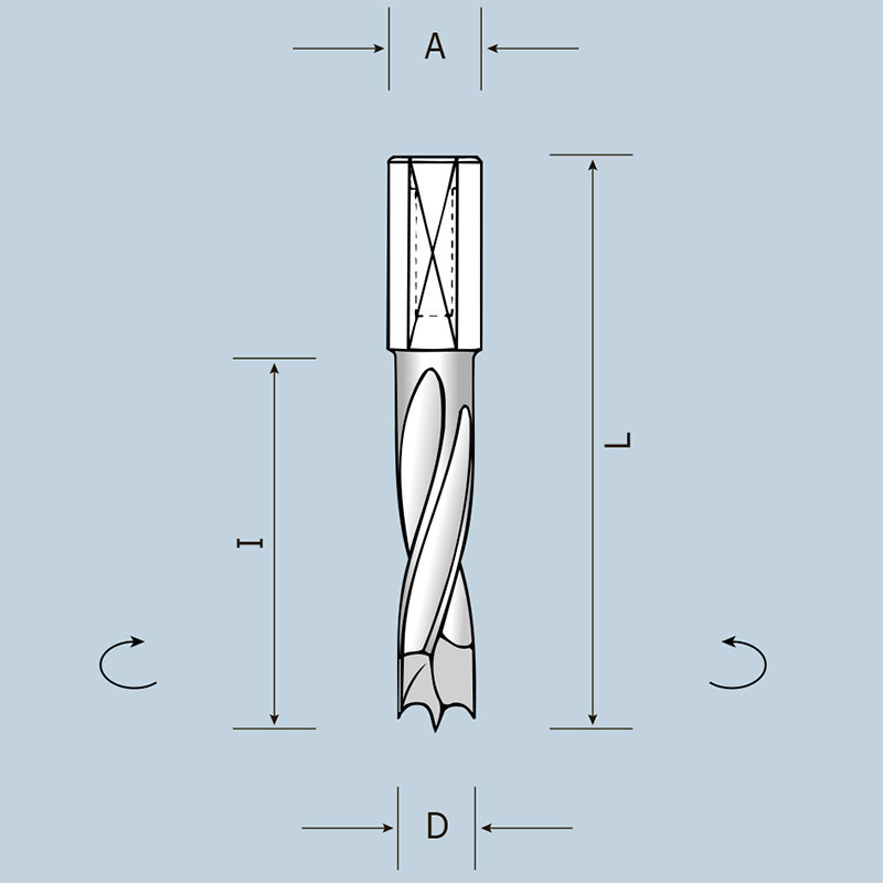 Свердло глухе D4,5 l43 L70 S10x20 LH (ліве) 02104507022
