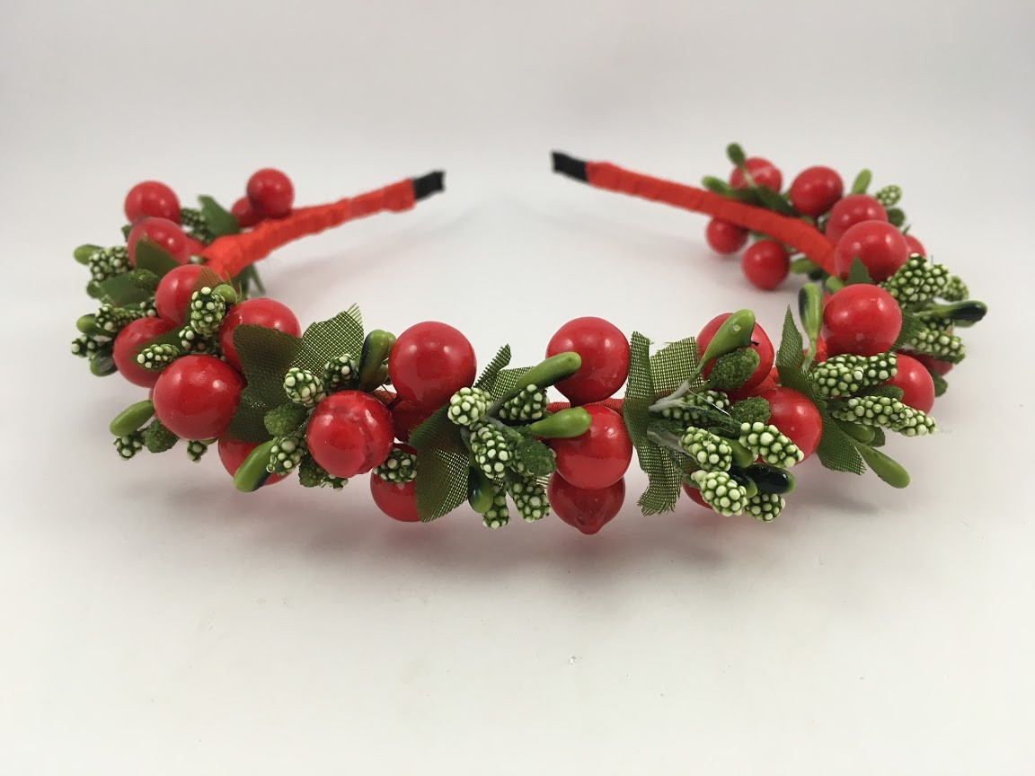 Віночок на голову з червоною калиною, фото 1
