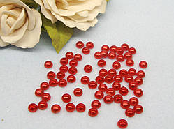 Полубусины перлинні, 6 мм, колір червоний, (100 грам) - 2000 шт